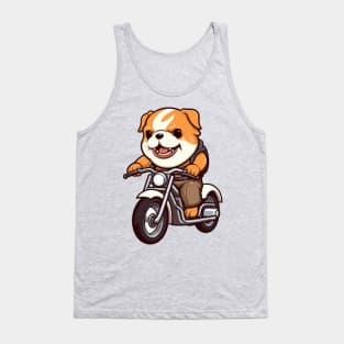 Bulldog riding a Bike Tank Top